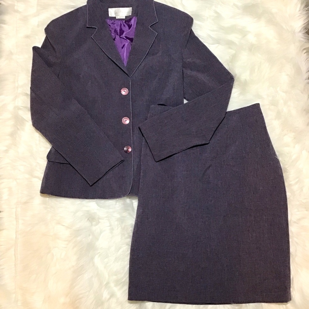 Women’s Purple Blazer Skirt Suit Set